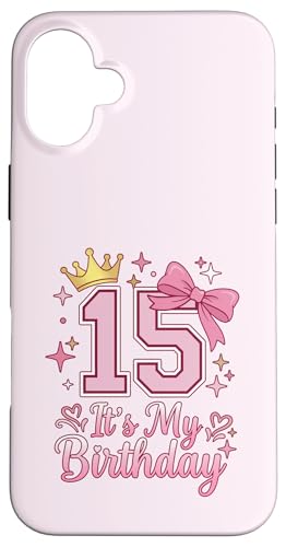 It's My 15�΂̒a���� ���̎q �R�P�b�g���{�� �s���N 15�� �X�}�z�P�[�X iPhone 16 Plus �p