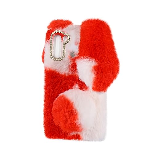 SECFOU Protector De Telefono Caso para Oso Hola Caso Lindo Acollador Cuello De Cisne Felpa Cargado Juguete De Peluche Pantalla Cáscara del Teléfono De Dibujos Animados Rojo