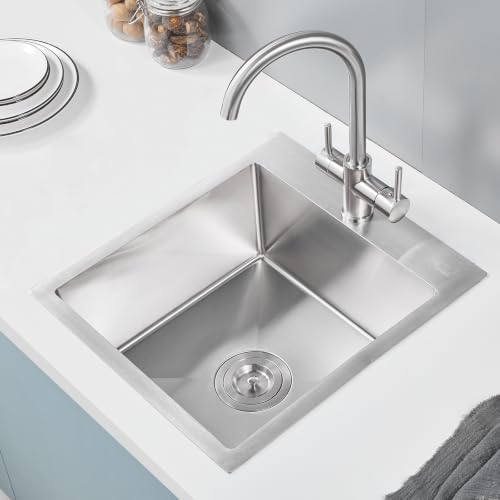 Fregadero de cocina pequeño POPFLY de 15,2 cm de profundidad contra salpicaduras 3