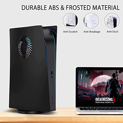 Image of Face Plate Cover Shell with Cooling Vents for PS5 Disc Edition Console Faceplate, Accessories Compatible with PlayStation 5 Protective Replacement Panels (Black)