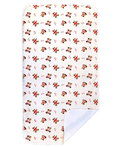 La Kissa おねしょシーツ 防水シーツ ベビー 70×120cm 【選べるデザイン】 四隅ゴム付き 綿100% 保育園 介護 生理 ペット (赤くま70*120)