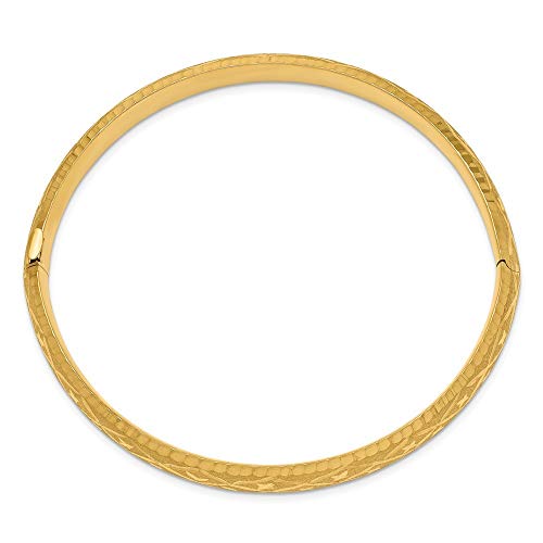 14K Yellow Gold Hollow Laser Cut Fold Over 8.5Mm Sparkle Cut Fancy Hinged Cuff Stackable Bangle Bracelet Jewelry Gifts For Women #TOP2