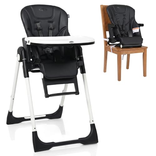 Image of INFANS 4 in 1 High Chair–Booster Seat, Convertible Highchair w/Adjustable Height and Recline,Removable Tray,DetachableCushion, Installation-Free,Simple Fold for Baby, Infant& Toddler