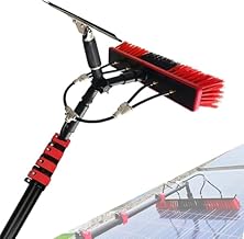 KUANGGE Professionelles Wasserzufuhrstangen-Set, Fensterreiniger für Solarmodule, mit Teleskop-Abzieherbürste, Fensterglas-Reinigungsset, Hochdruckreiniger-Ausrüstung, Waschsprüh-Waschsystem (18 Fuß