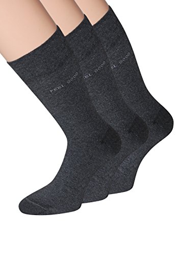 kb-Socken Hombre Calcetines sin goma azul negro Business Calcetines Color Azul Marino algodón azul Calcetines Hombre sin costuras 43  46 39  42, 3 pares 3 Paar anthrazyt