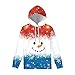 HUGS IDEA Felpa con cappuccio per le donne con cappuccio Pullover Casual Streetwear Autunno Giacca Top, Natale pupazzo di neve astronauta cane bradipo, Pupazzo di neve., M