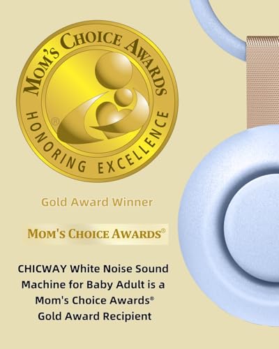 Image of CHICWAY Portable Sound Machine with AI Cry Detection for Baby Adult, Blue | 2026 Mom's Choice Awards, 18 Soothing Sound, Bluetooth Rechargeable White Noise Machine for Home Office, Nursery Light