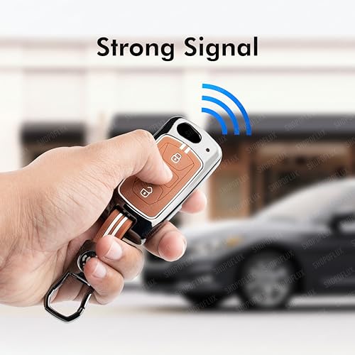 Image of SHOPOFLUX Metal Key Cover Compatible with Tata Tiago | Nexon | Altroz | Curvv | Safari | Storme | Zest | Bolt | Tigor | Punch | Hexa 3 Button Flip Key