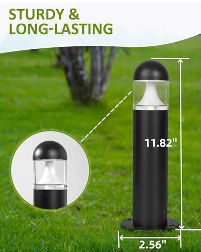 6 Pack Low Voltage Landscape Pathway Lights, 12V LED Bollard Light IP67 Waterproof, Outdoor Driveway Walkway Wired Lights (Included Connector) - Yard Garden Lawn, 2700K Warm White