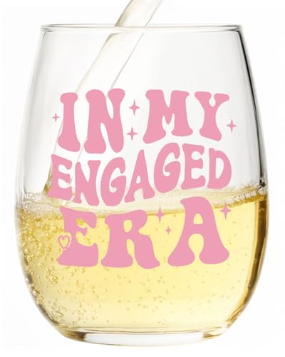 GiftGem Engagement Gifts - Engagement Gifts for Couples, in My Engaged Era Wine Glass, Wedding Gifts for Couple, Bride to be Cup,Bachelorette Presents for Bride, Durable & Lead-Free