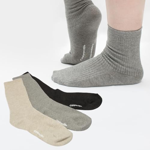 Copper Fabric Plain Socks 6 Sets Foot Odor Prevention Anti-static Athletic Casual Calf Socks Made in Korea3