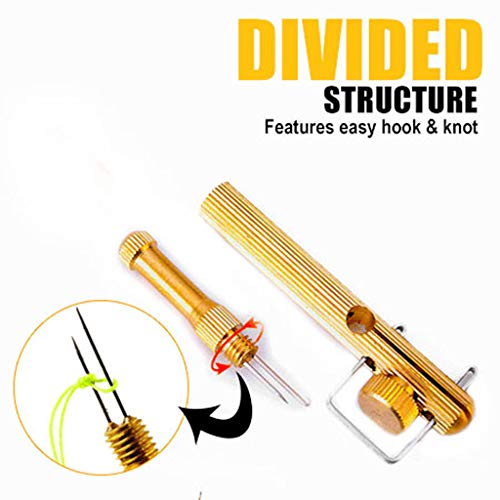 Fishing Line Hook Fishing Knot Tying Tool Tie Fast, Metal Fishing Detacher Knotting Tool Remove Tool Fish Hooker Tie Hook Hook Remover Fishing Tackle (Gold)