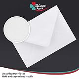 Glüxx Agent Zestaw 20 podwójnych kartek DIN A6 białe - 14,8 x 21,0 cm otwarte - 240 g/m² z kopertami DIN C6-11,3 x 16,0 cm - 120 g/m² białe klejenie na mokro