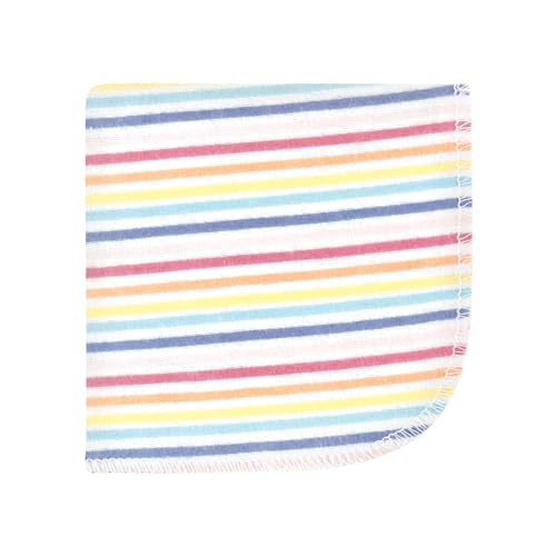 Image of Hudson Baby Unisex Baby Flannel Cotton Poly Washcloths, Creative Rainbow 10Pk, One Size