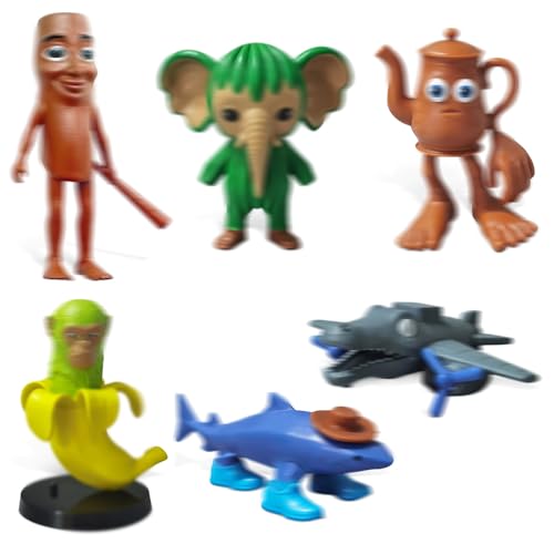 JIASHA Italian Brainrot Figures Set,Tung Tung Tung Sahur-Figura,3D Printed Figura Italian Animals,Tralalelo Tralala Cartoon Figurine Brainrot,Giocattoli Brainrot Per Figuren dei Fan
