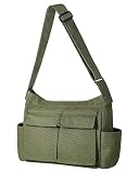 Sweetude Canvas Messenger Bag Crossbody Tote Bag with Multiple Pockets Laptop Large Shoulder Bags Ae