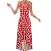 Briskorry Abito Estivo da Donna Abito Sexy Senza Maniche Abito Lungo con Scollo a V Stampato Floreale Boho Abito Elegante Sexy Tubino Invernale Rosso