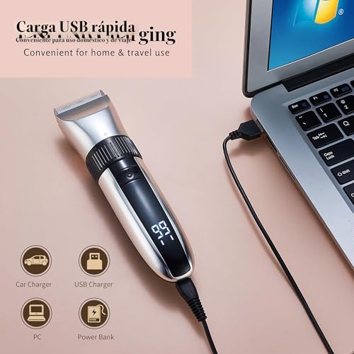 Miniatura 6 de Barberboss Cortapelos Inalámbrico Para Perros, Impermeable, Cuchillas De Cerámica, Pantalla Led, Carga Rápida, Cortadora Eléctrica Para Mascotas, Para Perros, Gatos, Mascotas, Qr-9082