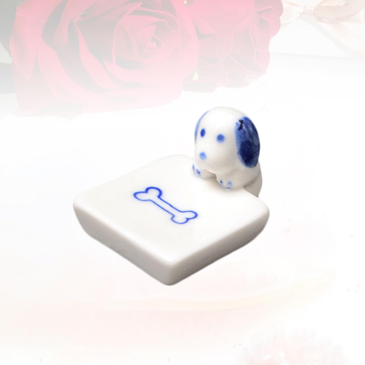 Chopstick Holder Easy to Wash and Clean 6pcs Japanese Style Ceramic Dog Shape Cartoon Chopsticks Rest Pillow Spoon Holder Tableware for Dining