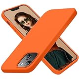 Cordking for iPhone 13 Case, iPhone 14 Case, Silicone Ultra Slim Shockproof Protective Phone Case with [Soft Anti-Scratch Microfiber Lining], 6.1 inch, Neon Orange