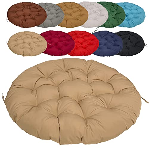 Coussin Fauteuil Suspendu 50cm/19.68in, Coussin Transat Balancelle Jardin, avec Sangles De Positionnement, pour Jardin, Salle à Manger, Chaise de Bureau - Kaki