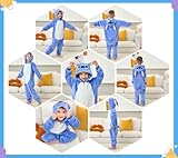 Unsoprstvs Schlafanzug Kinder – Weiches Tier Kostüm Pyjama mit Kapuze für Jungen & Mädchen (7-8 Jahre) | Perfekt für Fasching, Karneval Schlafpartys