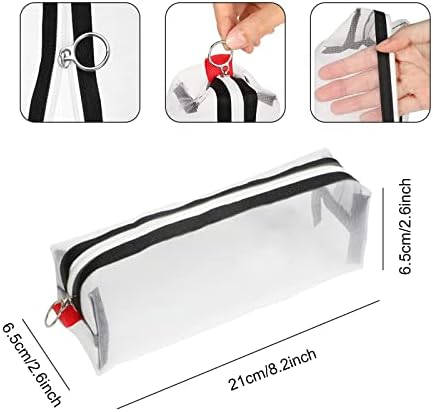 TSHAOUN Clear Pencil Case Transparent Zipper Pencil Case Clear Pencil Bag Big Capacity Clear Exam Pencil Case Pouch Mesh Storage Bags for Office Supplies Cosmetics Travel Accessories (Clear)