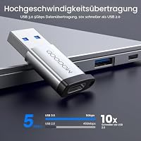 USB C -Frauen zu USB Ein männlicher Adaptertyp C Ladegerät für Apple Magsafe Watch 7/8 bis USB -Wandstecker Typ C Ladegerät Kabel -Stromwandler kompatibel mit iPhone 14 plus Pro iWatch AirPods CarPlay – Ansicht 3