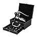 WPL Tire Bouchon Jeu d'ouvreur de Luxe Jeu d'ouvreurs de Levier 8 pièces Coffret Cadeau de qualité supérieure en PU avec tiroir, Cadeau Parfait pour Amateur de vin (Noir) Ouvre-Bouteilles