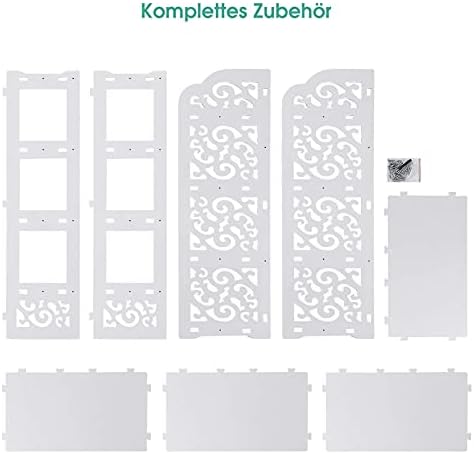 Greensen Shoe Rack, White Shoe Stand Storage 4 Tiers Small Shelving Unit, Vertical Shoe Stand, Modern Carved Shoe Storage Cabinet Floor Standing Shoes Organizer Storage, for Hallways Entryway