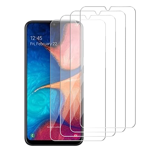 [4 Pack] iCsapr Glass Screen Protector Compatible for Samsung Galaxy A20 (Not Fit for Galaxy S20) [9H Hardness]-HD Screen Tempered Glass Scratch Resistant Easy Install [Case Friendly][Bubble