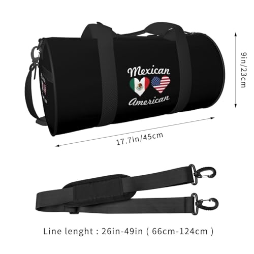 Mexican American Flag Convertible Garment Bag with Shoulder Strap, Carry on Garment Duffel Bag for Men Women - Rolling Foldable for Travel Luggage Bags (Black)3