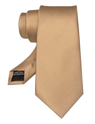 Image of RBOCOTT Silk Stripe Plaid Tie and Pocket Square with Tie Clip Sets for Men