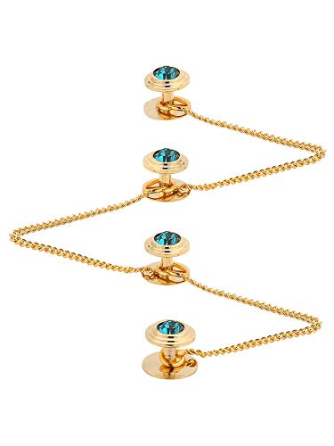 Brass Kurta Buttons with Diamond Crystal and Chain TNSPKURTA2007