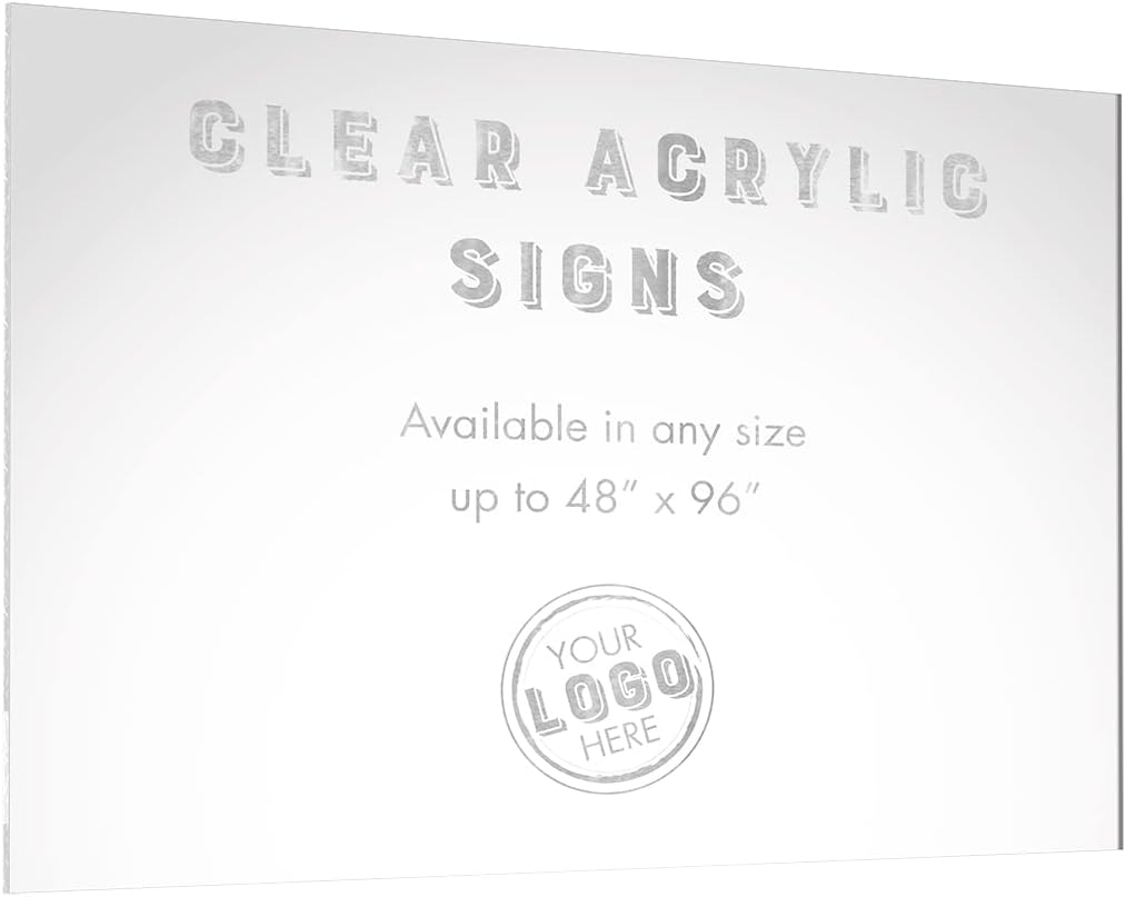 Custom Clear Acrylic Signs. Great For Your Office, Restaurant, Bar, Man Cave, She Shed, Outdoor Projects, Garage, Kitchen and Living Room (6 x 6")