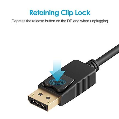 Image of Display Port DP Male to HDMI Female Adapter Cable for Equipped 4K Ultra HD Monitors, Displays and HDTV's - Black