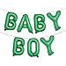 16 inch Baby Boy Girl Banner Foil Letter Balloons Garland for Birthday Baby Shower Gender Reveal Party Decoration Supplies (BABY BOY Green)