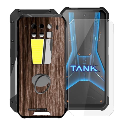 for Unihertz 8849 Tank 3 Pro Phone Case + 1 X Tempered Glass Screen Protector, WXPPJ Ultra-Thin Silicone Shockproof Case + Cell Phone Ring Holder for Unihertz 8849 Tank 3 Pro (6.79") - XV22