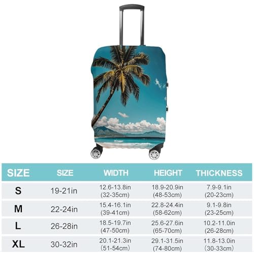 Palm Tree Hawaii Beach Luggage Cover Elastic Suitcase Protector Case Anti-Scratch Washable Baggage Covers Protector For Traveling, Aircraft Consignment S2
