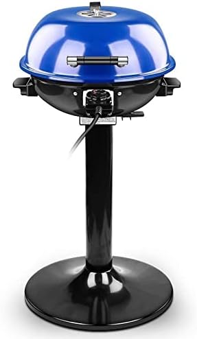 High Power 1800W Electric Smokeless BBQ Grill Indoor/Outdoor Electric Grill for 15-Serving Patio Grill Electric Barbecue Grill,ManVi Nonstick Portable Removable Stand Grill to Cooking,BBQ Party,Trip
