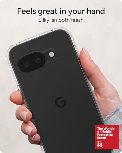 Image of ZAGG Crystal Palace Google Pixel 9a Case - Crystal Clear, 13ft Drop Protection, Slim, Anti-Yellowing, Graphene Reinforced, Wireless Charging Compatible, Anti-Scratch