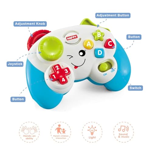 Image of Wembley Baby & Toddler Toys Electronic Early Development Activity Toys Game & Learn Controller Interactive Pretend Play Video Game with Sound Music Lights Ages 6+ Months