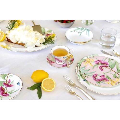 Royal Albert Miranda Kerr Australiana Fine Bone China 27cm Plate, White with Butterfly and Floral Design, Gold Trim