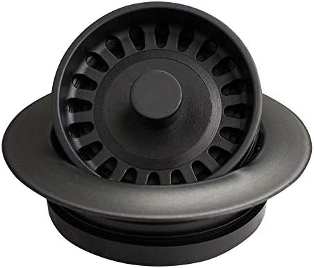 Karran QDFBL Decorative Disposal Flange in Black, Fits 3.5 Inc Standard Sink Drain Hole