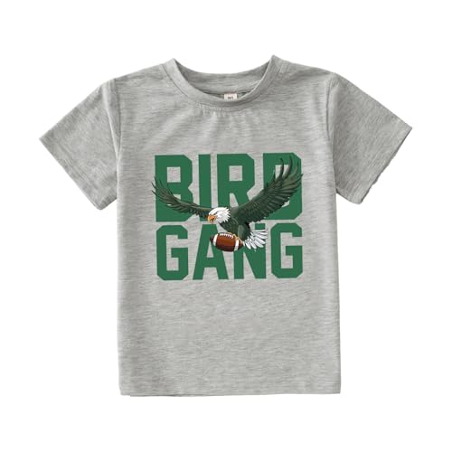 Toddler Girl Boy Game Day Football T-Shirt Sundays are for The Birds Shirt Short Sleeve Kids Sports Fans Tee Top (Grey-B 18-24M)