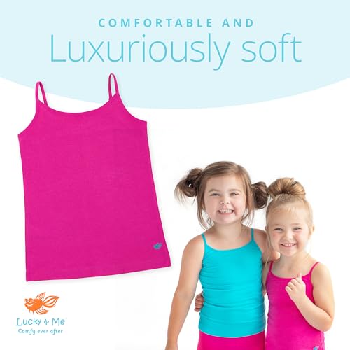 Lucky & Me | Emma Girls Camisoles | Longer Length w/Adjustable Straps | Tagless | Wear on Its Own Or Layering Top | 3-Pack3