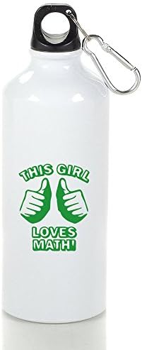 WATE This Gril Loves Math Aluminum Water Sports Bottle White For Traveling Climbing Hiking Biking
