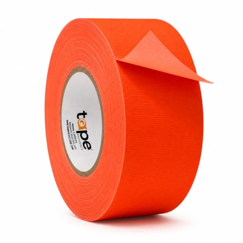 WOD Gaffer Tape, Fluorescent Orange Low Gloss Finish Film, 12 inch x 60 ft. Residue Free, Non Reflective Cloth Fabric, Secure Cords, Water Resistant, Photography, Filming Backdrop, Production