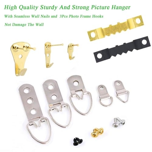 Image of Generic Picture Hangers,Heavy Assorted Picture Hangers Kit with Screws,Assortment Kit,Home Creative Picture Hanging Hardware