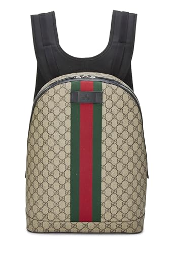 Gucci Pre-Loved Original GG Supreme Canvas Web Backpack Medium Black